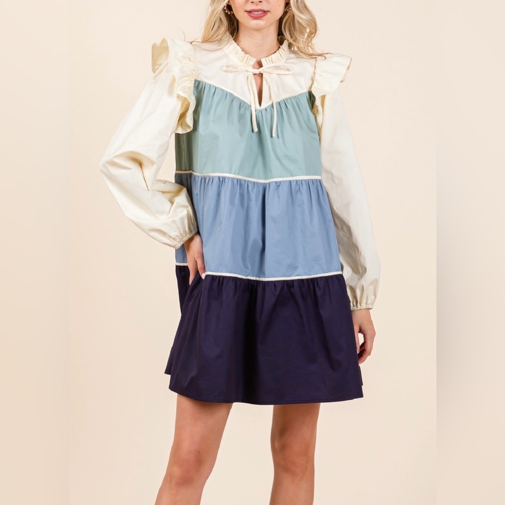 Lovelo Tiered Ruffle Mini Dress Cottagecore Coastal Cowgirl Size Small NWT